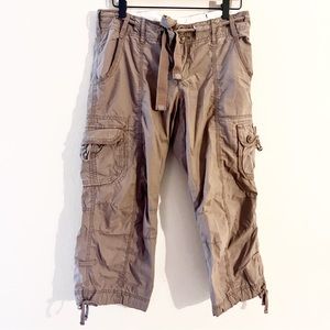 Abercrombie and Fitch Taupe Mid-rise cargo pants, medium